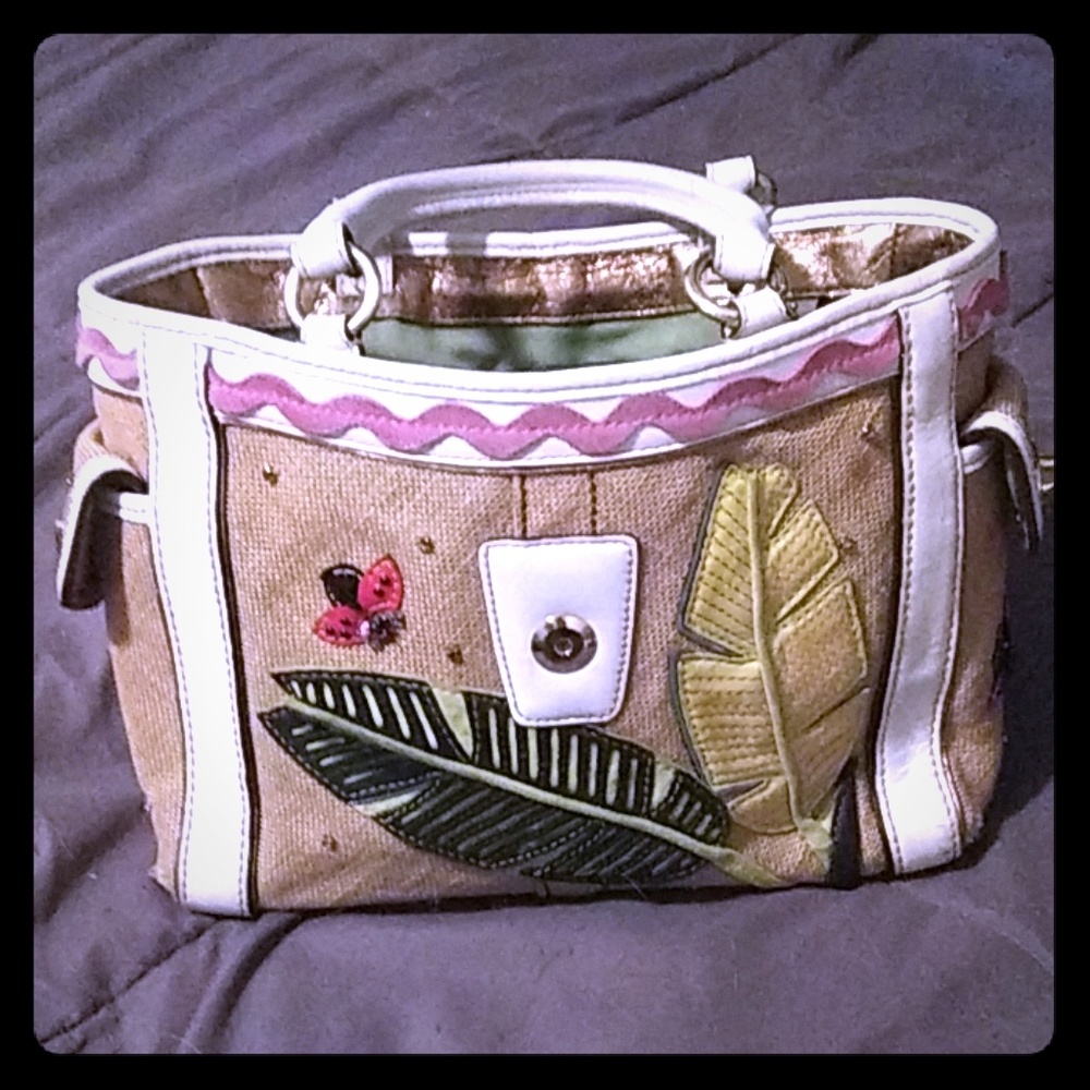 Ladybug straw coach purse
